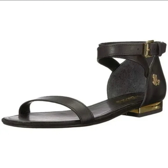 Ralph Lauren Gold Heel Sandals - Picture 2 of 6